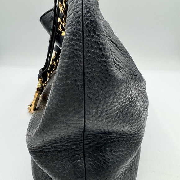 Michael Kors Frankie handbag black leather with gold trim. - Picture 3 of 12